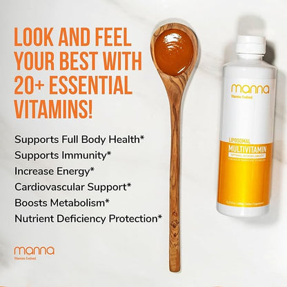 Manna Vitamins Evolved Liposomal Multivitamin - Daily Multivitamin Provides 20 Vitamins and Minerals - Multivitamins for Men and Women - Boosts Immune System, Supports Energy and Metabolism 3 Pack
