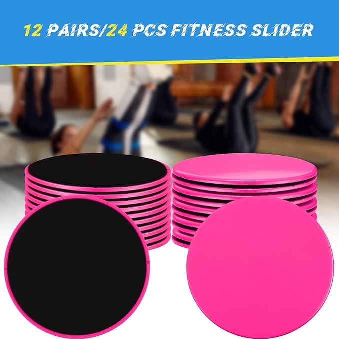 Jenaai 24 Pcs (12 Pairs) Core Sliders Exercise