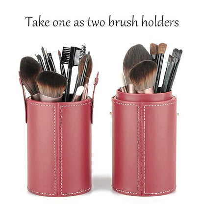 Narwey Makeup Brush Holder Travel Brushes Case Bag Cup Storage Dustproof for Women (Red)