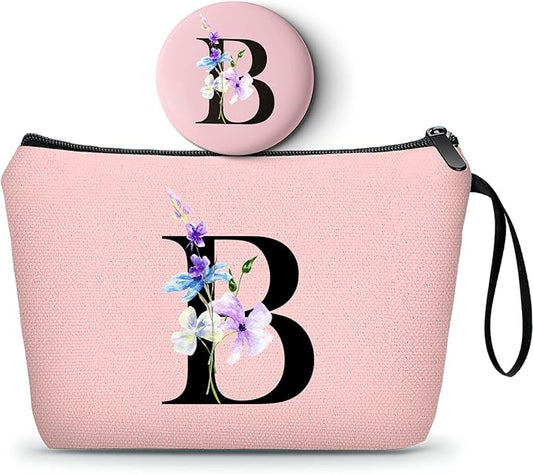 SEAMOON Birthday Inspirational Bridesmaid Proposal Team Small Gifts for Women Mom Aunt Teacher Sister Coworkers Makeup Cosmetic Bag Travel with Mirror Mothers Day Christmas Graduation B