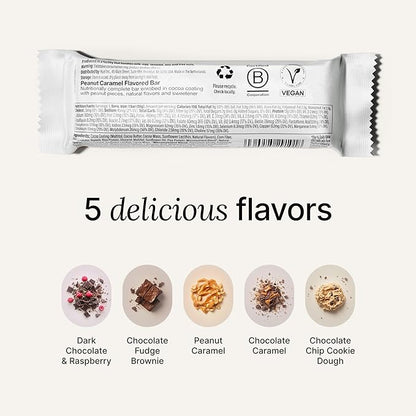 Huel Complete Nutrition Vegan Protein Bars | Dark Chocolate Raspberry | 13g Protein, 27 Vitamins and Minerals, 2g Sugar, Non-GMO, 100% Plant Based Snack | 12 Pack