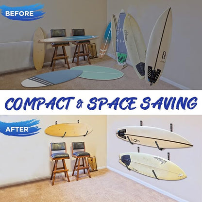 Yes4All Heavy Duty Steel Wall Mount Paddle Board Racks, Surfboard Holder, Suitable for Both Indoor and Outdoor Storage