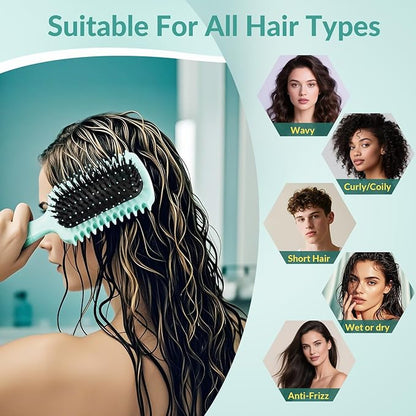 Curl Defining Brush, Volume Curly Hair Brush Products for Effortlessly Detangling Shaping and Styling Women's Men's Curls on All Wet or Dry Hair Types, Reduces Frizz (Green 1PC)