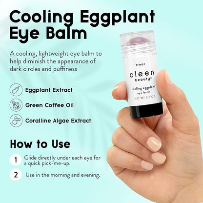 Cleen Beauty Everyday Essentials Skin Care Set | Blue Light Defense Serum + Cooling Eggplant Eye Balm + Rosehip Jelly Face Cleanser + Fragrance Free Face Wipes + Bakuchiol Antioxidant Renewing Serum