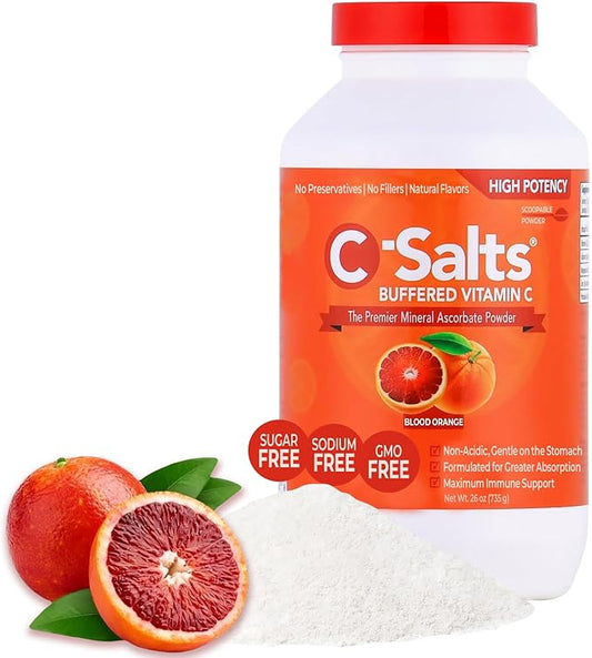 4000mg Vitamin C Powder Supplement - 100% Pure Buffered Powdered Drink with Ascorbate C - Potent Immune Support, Stomach-Friendly Absorption, Organic, Vegan, Sodium & Sugar-Free, Original 26oz