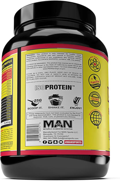MAN Sports New Flavor ISO-Protein Hydrolyzed 100% Pure Whey Protein Isolate Powder, Cookies and Cream, 1.42 Pounds (20 Days Supply)