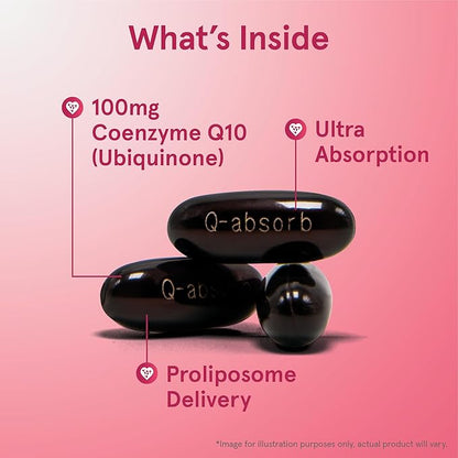 Jarrow Formulas Q-absorb Co-Q10 100 mg, Dietary Supplement, Antioxidant Support for Mitochondrial Health, Cellular Energy Production and Cardiovascular Health, 60 Softgels, 60 Day Supply