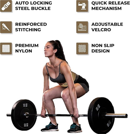 Quick Locking Weight Lifting Belt - Adjustable Lifting 4 inch