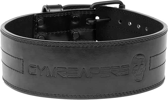 Gymreapers Weightlifting Belt 6MM Genuine Leather - Double 4-Inch Wide