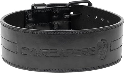 Gymreapers Weightlifting Belt 6MM Genuine Leather - Double 4-Inch Wide