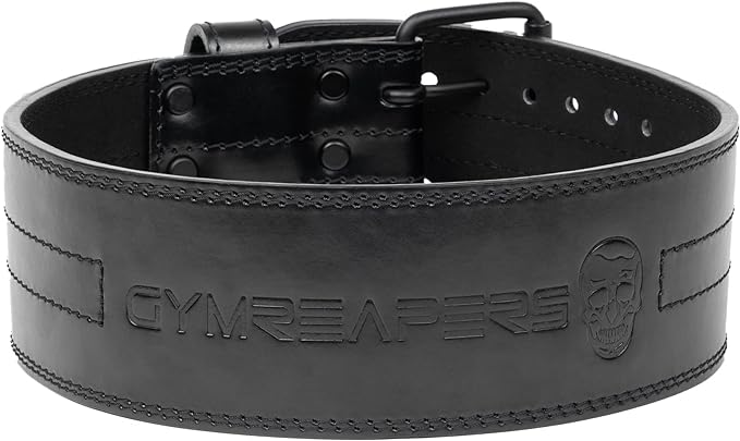 Gymreapers Weightlifting Belt 6MM Genuine Leather - Double 4-Inch Wide