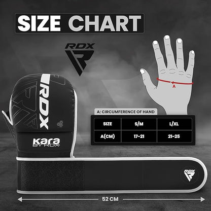RDX MMA Gloves Sparring Grappling, Hybrid Open Palm Martial Arts Mitts Men Women, Maya Hide Leather Wrist Support, Cage Fighting Combat Sports Boxing Glove Training, Muay Thai, Punching Bag Kickboxing