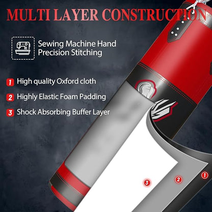 Punching Bag for Adults, 4FT Oxford Heavy Boxing Bag Set, Punching Bag with 12OZ Boxing Gloves, Chains, Hand Wraps, etc. Suitable for MMA Karate Kickboxing Boxing - Unfilled