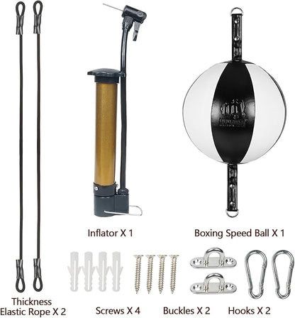 InnoLife Double End Punching Ball Striking Punching Bag Kit, Speed Striking Reflex Kit with Bungee Cords Perfect for Reaction, Agility, and Hand Eye Coordination Training