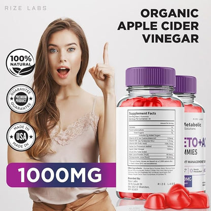 (3 Pack) Metabolic Solutions Keto ACV Gummies, Metabolic Solutions Keto+ACV Gummies for Advanced Weight Loss, Advanced Formula Supplement, Metabolicsolutions Reviews (180 Gummies)