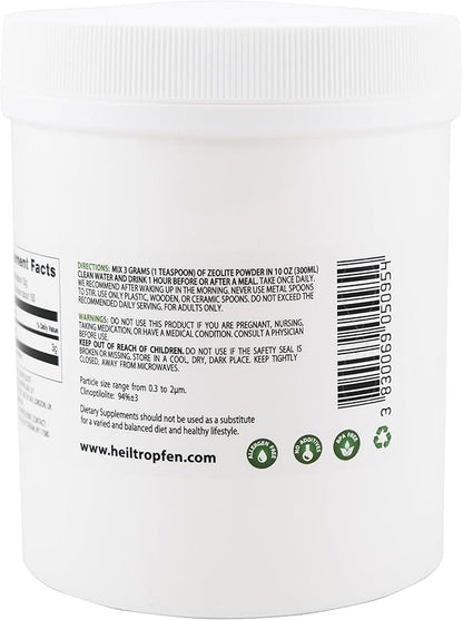 Zeolite Powder | Dietary Supplement 1 Pound - 454 g | Detox | Clinoptilolite 94+-3% | Activated | Natural Mineral Dust | Ultra FINE Less-Than 2 µm