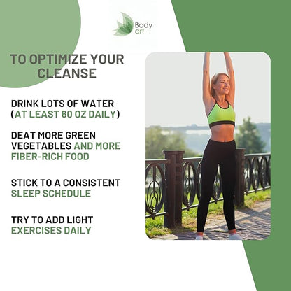 Body Art 15 Day Colon Cleanse Detox - Gut Detox Cleanse for Digestive Health, Gut Cleanse Detox for Women & Men - for Bowel Cleanse, Remove Body Waste, Advanced Colon Cleanser & Detox - 30 Capsules