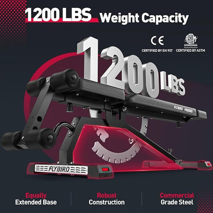 FLYBIRD Weight Bench 1200lbs Capacity FB3000