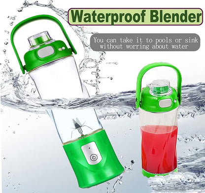 Portable Blender, Cordless, Personal Blender-for Shakes & Smoothies, BPA Free, Leakproof, USB-C Rechargeable, Ideal for Ice Blending, Juicing, and Food Processing, Convenient (Green)
