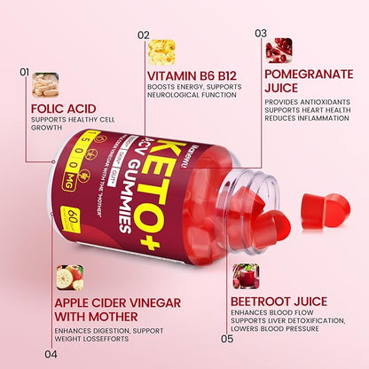 Advanced Keto ACV Gummies – 1500mg Apple Cider Vinegar with Mother – Natural, Organic, Vegan, Gluten-Free ACV Keto Supplement for Metabolism, Detox & Energy Boost – Made in The USA, 2 Pack