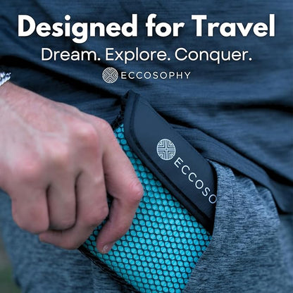 ECCOSOPHY Microfiber Gym Towel for Working Out - (71x35-Aqua)