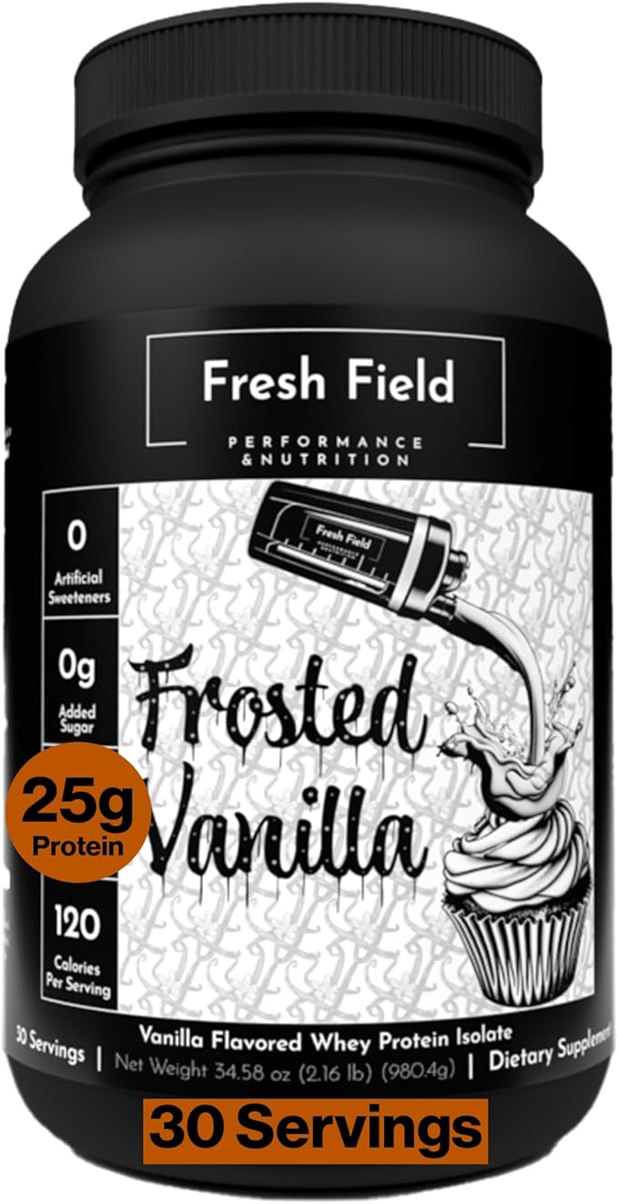 All Natural Protein Powder - Whey Protein Isolate Powder (25 gm) - Gluten Free Protein - Soy Free 100% Whey Isolate Protein - Sugar Free Vanilla - 30 Servings with One Scoop Size