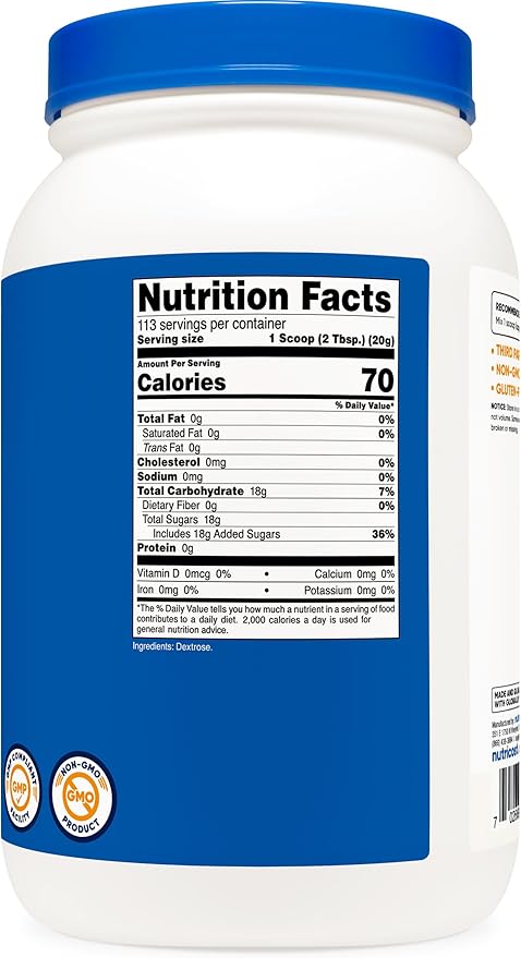 Nutricost Dextrose Powder 5 LBS - Non-GMO, Gluten Free