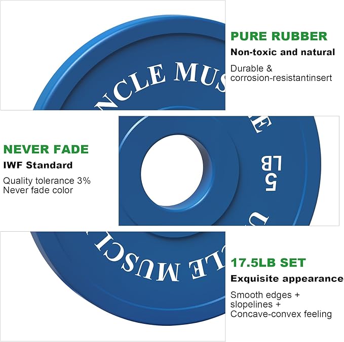 Rubber Change Plates 0.25-0.5 -0.75-1 -1.25-2.5 -5LB Set