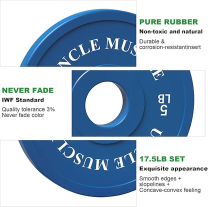 Rubber Change Plates 0.25-0.5 -0.75-1 -1.25-2.5 -5LB Set