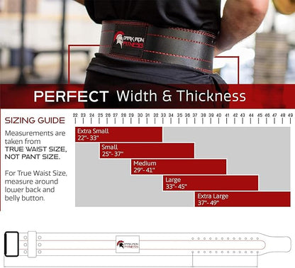 Dark Iron Fitness Weight Lifting Belt for Men 100% Leather 600 Lbs