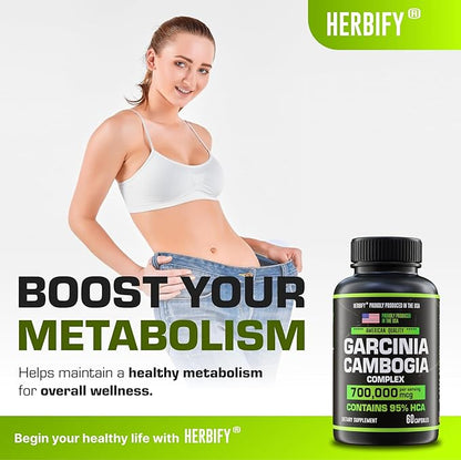 Garcinia Cambogia Wellness Support Supplement for Women & Men - Natural Herbal Extract with Antioxidant Properties - Vegan, Non-GMO Energy Booster for Daily Vitality and Digestive Support - 60 Count