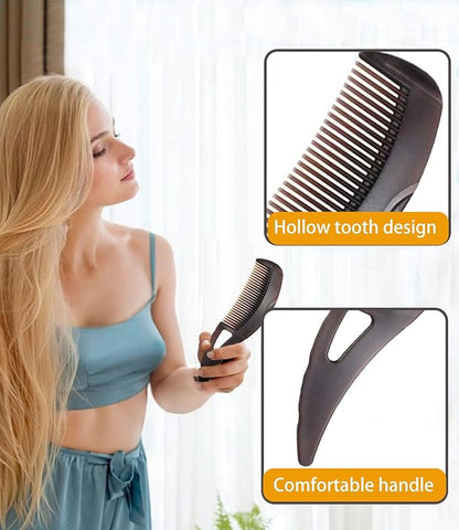 Dandruff Comb Fine Tooth Scalp Detox Comb Lice for Women, Men & Kids Stainless Steel Scalp Detoxing, Sweep & Massage Hair Brush Tool for Hair Care (Brown 2pc)