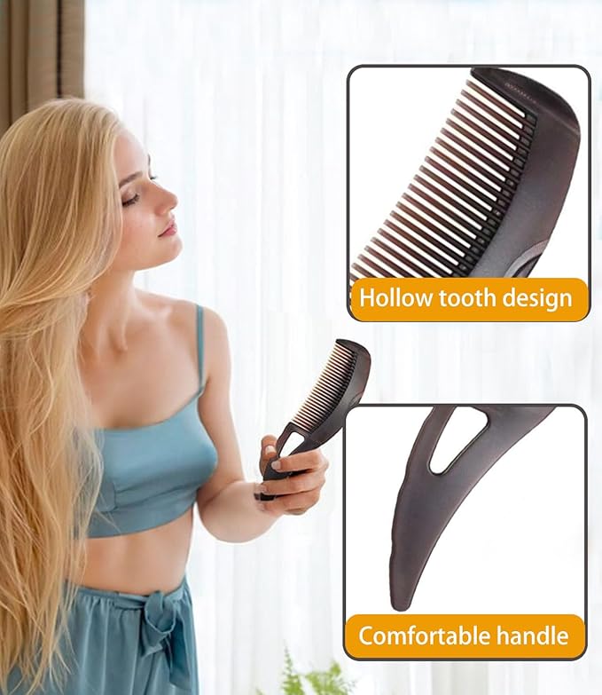 Dandruff Comb Fine Tooth Scalp Detox Comb Lice for Women, Men & Kids Stainless Steel Scalp Detoxing, Sweep & Massage Hair Brush Tool for Hair Care (Brown)