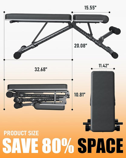 BARWING 90° Adjustable Weight Bench Workout Bench 800 LB 2024 New