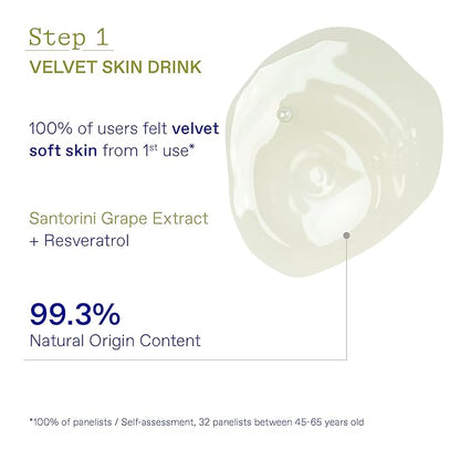 KORRES Santorini Grape Duo Regimen Set, Velvet Skin Drink Face Oil & Poreless Skin Cream, Smooth & Hydrate Skin, Refine Pores & Texture, Resveratrol & Salicylic Acid, Vegan, Full Size, 30ml + 40ml