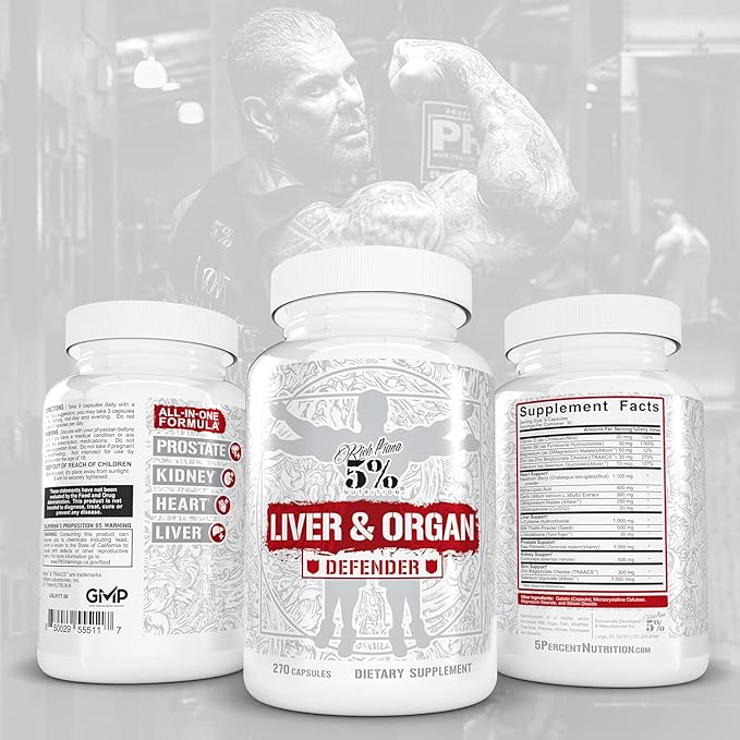 5% Nutrition 2-Stack | Liver & Organ Defender with NAC + BiggerByTheDay | Liver, Kidney, & Heart Support + Anabolic Muscle Builder, Hardcore Lean Mass Gainer with Turkesterone, HICA, L-Leucine