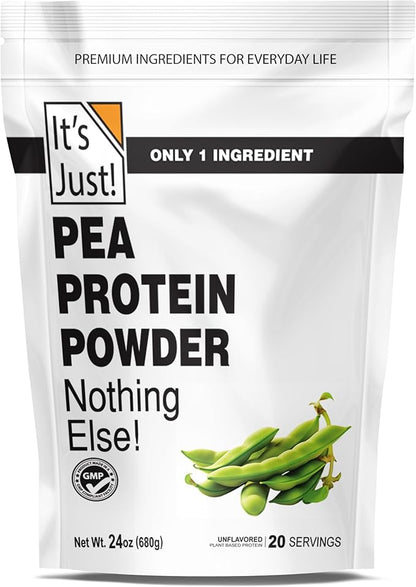 It's Just! - 100% Pea Protein, Vegan Plant Based, Grown in Canada, Premium Quality, Smooth Texture, Gluten Free, Keto Friendly (1.5 Pound, Unflavored)