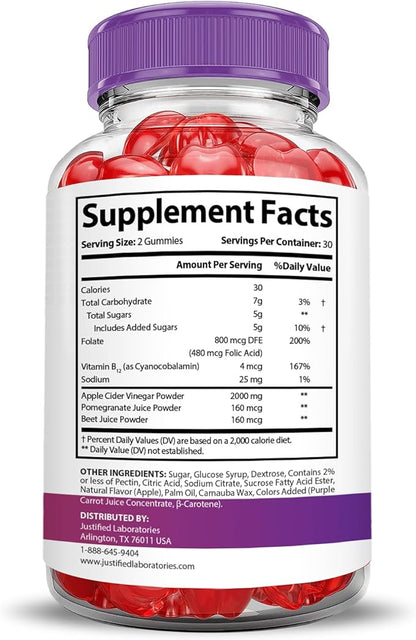 Pure Slim Keto ACV Gummies Extreme 2000MG PureSlim Keto Gummies Advanced Formula Apple Cider Vinegar with Pomegranate Beet Juice Powder B12 Vegan Non GMO 60 Gummys