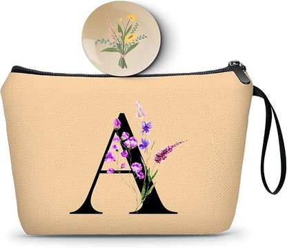 SEAMOON Maid of Honor Friendship Birthday Gifts for Women Her Aunt Sister Bridesmaid Coworkers Bride Personalized Makeup Cosmetic bag with Mirror Mothers Day Christmas Graduation A