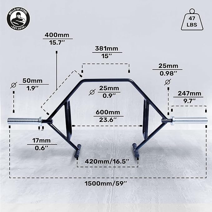 Trap Bar [Bells of Steel] Premium Hex Bar Deadlift 700lb Capacity