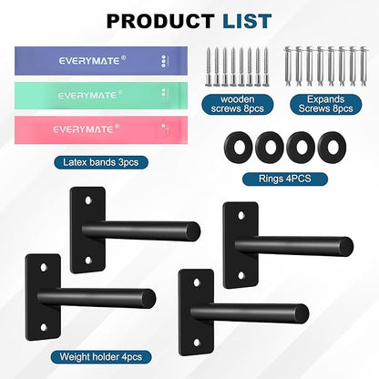 Weight Plate Holder, Wall Mounted Weight Rack Storage for Olympic Weight Plate,Home Gym Organizer