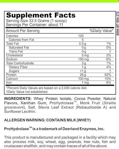 Low FODMAP Elemental Diet Protein Powder for IBS & SIBO Keto Paleo| ProHydrolase Digestive Enzymes| Gluten Soy Sugar & Grain Free Low Carb Whey Protein Isolate (WPI) Gut Friendly All Natural Chocolate