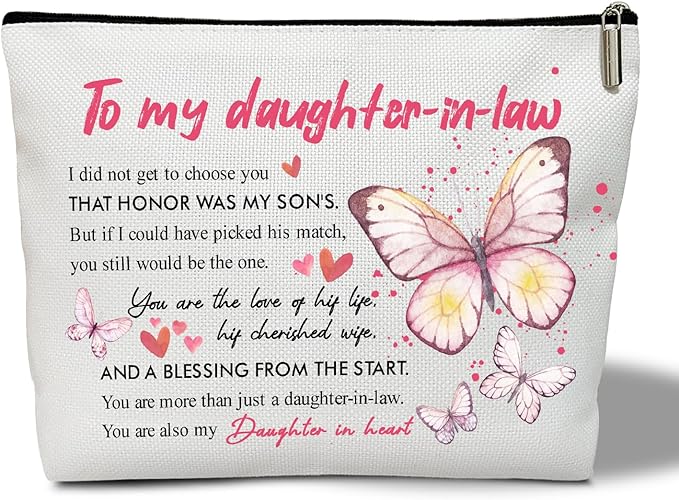 Multifunction Makeup Bag - To My Daughter-in-law, Wedding Gift for Her, Bride, Bridal, Toiletry Bag Pouch Travel Accessories -06