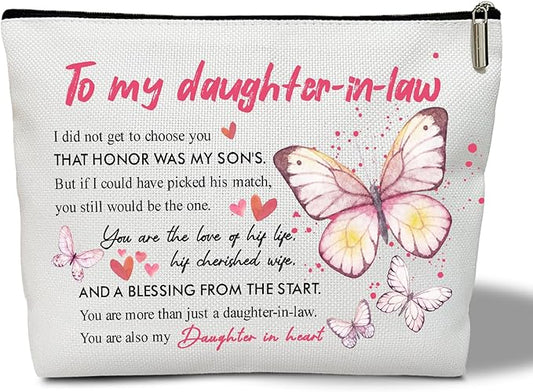 Multifunction Makeup Bag - To My Daughter-in-law, Wedding Gift for Her, Bride, Bridal, Toiletry Bag Pouch Travel Accessories -06