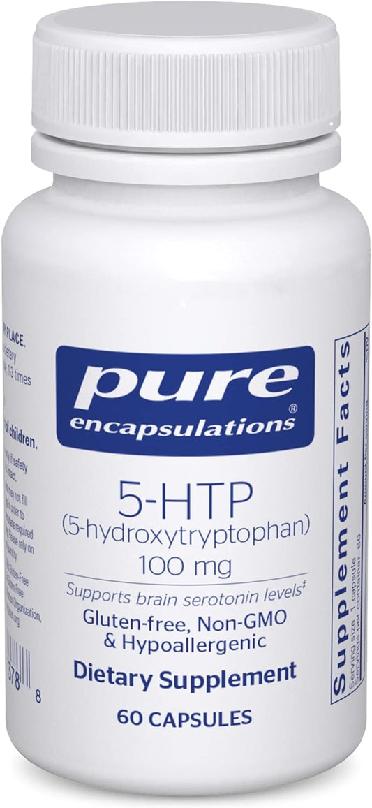 Pure Encapsulations 5-HTP 100 mg - Brain Health, Sleep Regulation & Appetite Support* - 5-Hydroxytryptophan - Gluten Free & Non-GMO - 60 Capsules