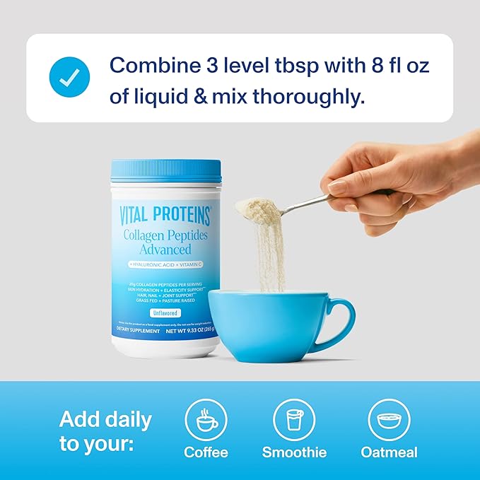Vital Proteins Collagen Peptides Powder, Hydrolyzed Collagen Peptides Unflavored, Bundle 9.33oz
