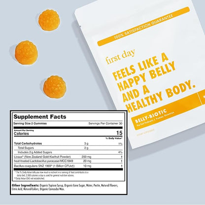 FIRST DAY Kids Tribiotic Gummies – Pre+, Post+, Probiotics & More to Support Growth – 60 Day Supply