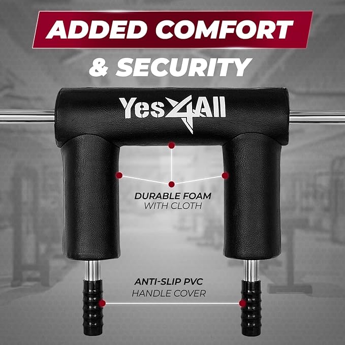 Yes4All Multi Grip Barbell & Cable Attachment - 2 Collars,