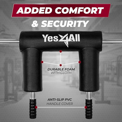 Yes4All Multi Grip Barbell & Cable Attachment - 2 Collars,