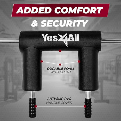 Yes4All Multi Grip Barbell & Cable Attachment - 2 Collars,